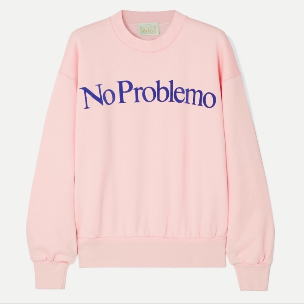 Aries “No Problemo” flocked cotton-fleece sweatshirt